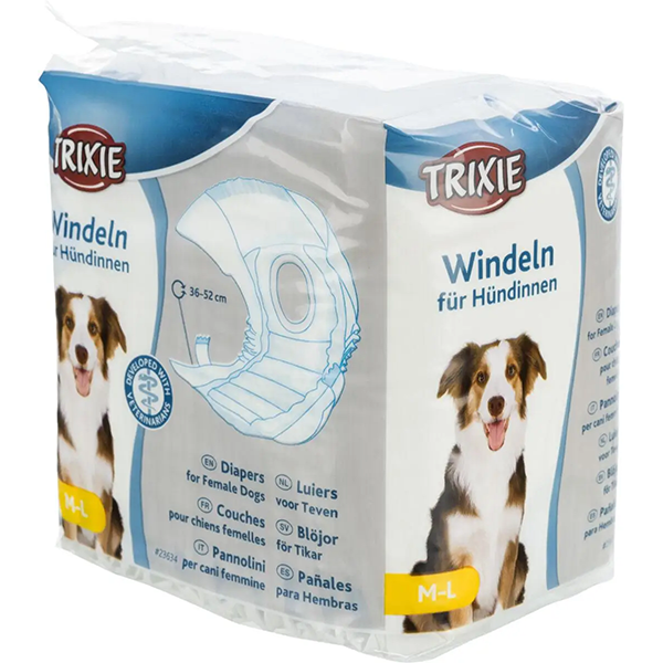 Памперси Trixie Diapers Female Dogs для собак (сук) Тріксі обхват талії (36-52 см) ML 1шт
