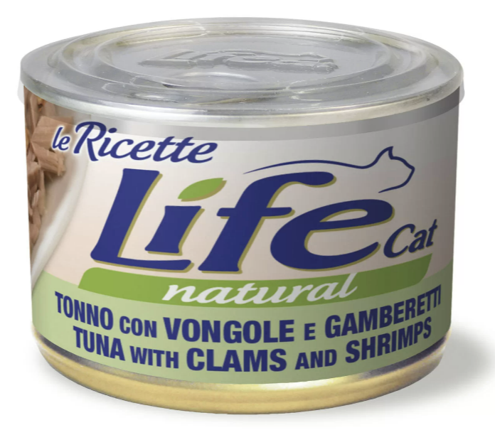 Вологий корм LifeCat Tuna with Clams and Shrimps для котів 85г