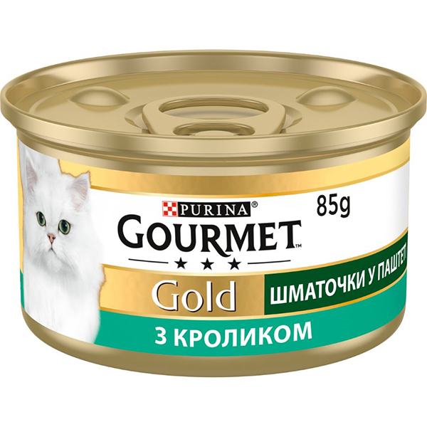 Вологий корм Purina Gourmet Gold для котів з кроликом шматочки в паштеті 85г