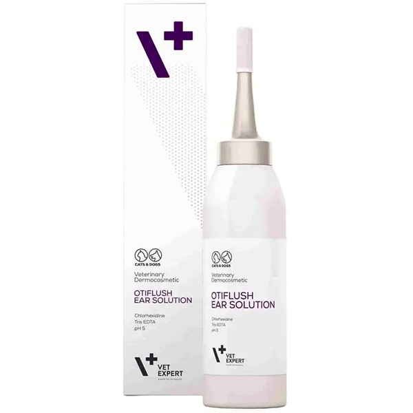 Раствор Vet Expert OtiFlush Ear Solution для собак и кошек Вет Эксперт ОтиФлэш для очистки ушей 125мл