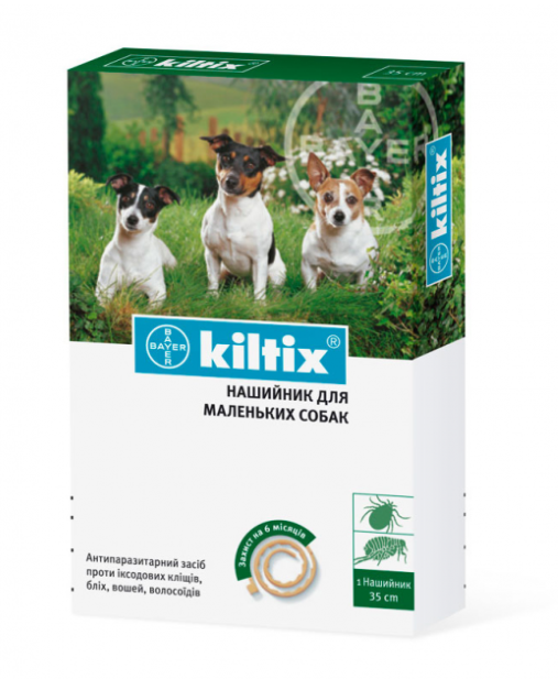Bayer Kiltix - ошейник от блох и клещей Байер Килтикс для маленьких собак 35 см