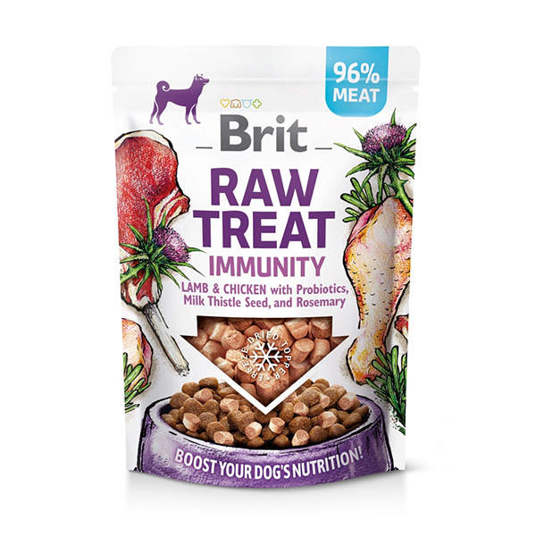 Ласощі Brit Care Dog Raw Treat freeze-dried Immunity для собак для імунітету курка з ягням 40г