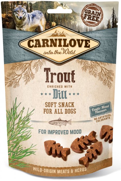 Смаколики CarniLove Dog Soft Snack для собак форель та кріп