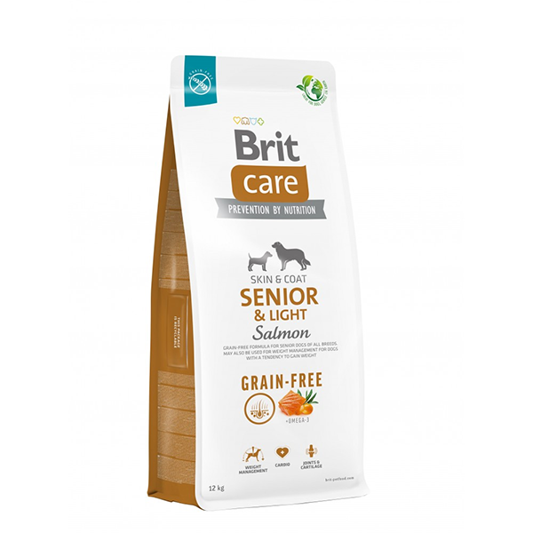 Сухой корм Brit Care Grain Free Senior and Light Salmon для собак стареющих беззерновой с лососем 12кг