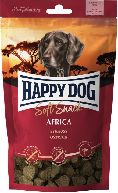 Смаколики Happy Dog SoftSnack Africa для собак середніх та великих порід зі страусом та картоплею 100г