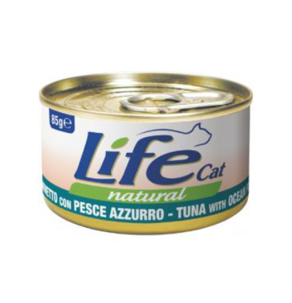 LifeCat Tuna with Ocean Fish - Влажный корм ЛайфКэт Тунец с Океанической рыбой в соусе для кошек, 85 г