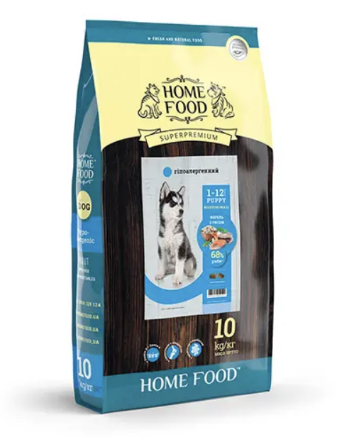 Сухий корм HOME FOOD Dog Puppy Medium and Maxi для цуценят середніх та великих порід 10кг