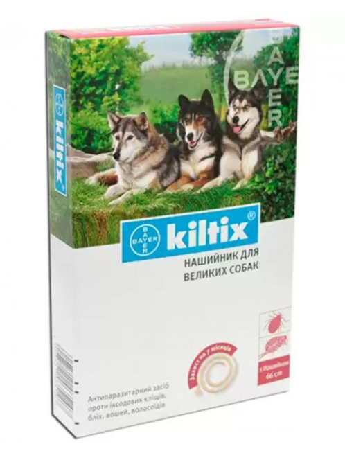 Bayer Kiltix - ошейник от блох и клещей Байер Килтикс для больших собак 66 см