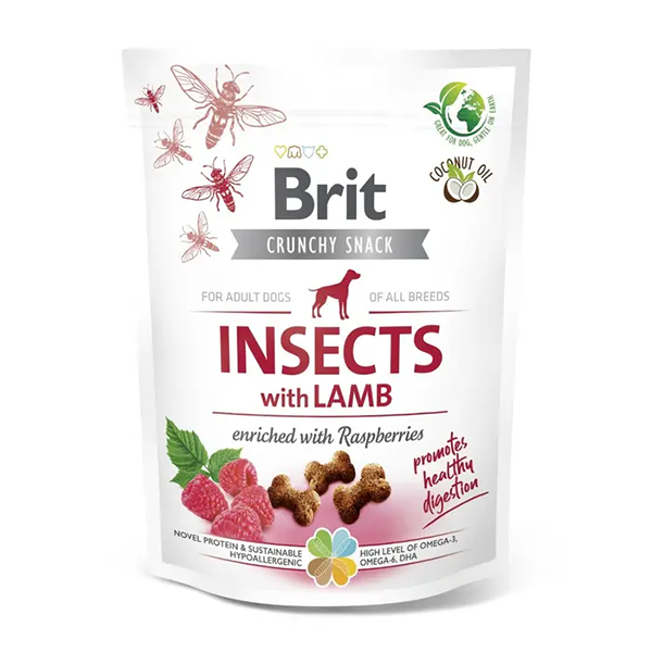 Ласощі Brit Care Dog Crunchy Cracker Insect and Lamb для собак крекер з комахами та ягням 200г