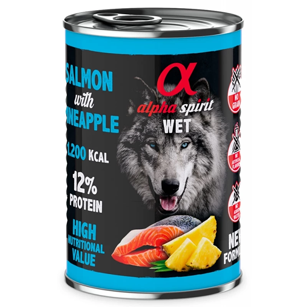 Вологий корм Alpha Spirit Dog Salmon with Pineapple для собак Альфа Спіріт лосось та ананас 400г
