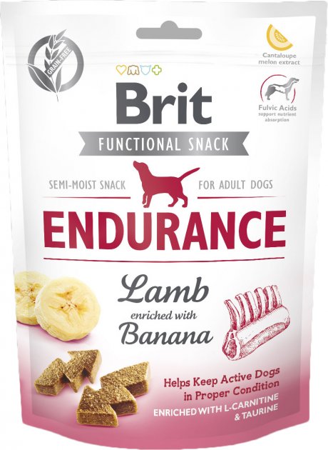 Смаколики Brit Care Dog Endurance для собак з ягням та бананом 150г