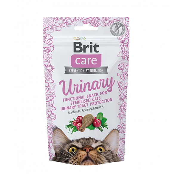 Ласощі Brit Care Cat Snack Urinary для котів для здоров'я сечовидільної системи з індичкою 50г