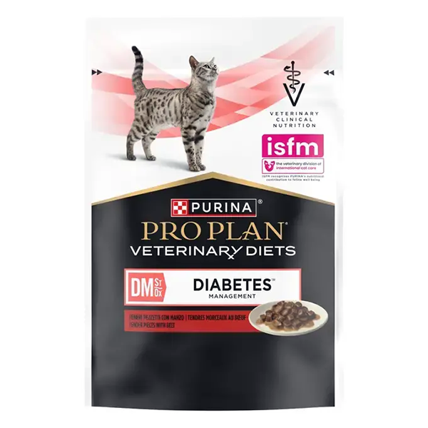 Вологий корм Purina PRO PLAN DM Diabetes Management для котів ветеринарна дієта для регулювання надходження глюкози з яловичиною 85г