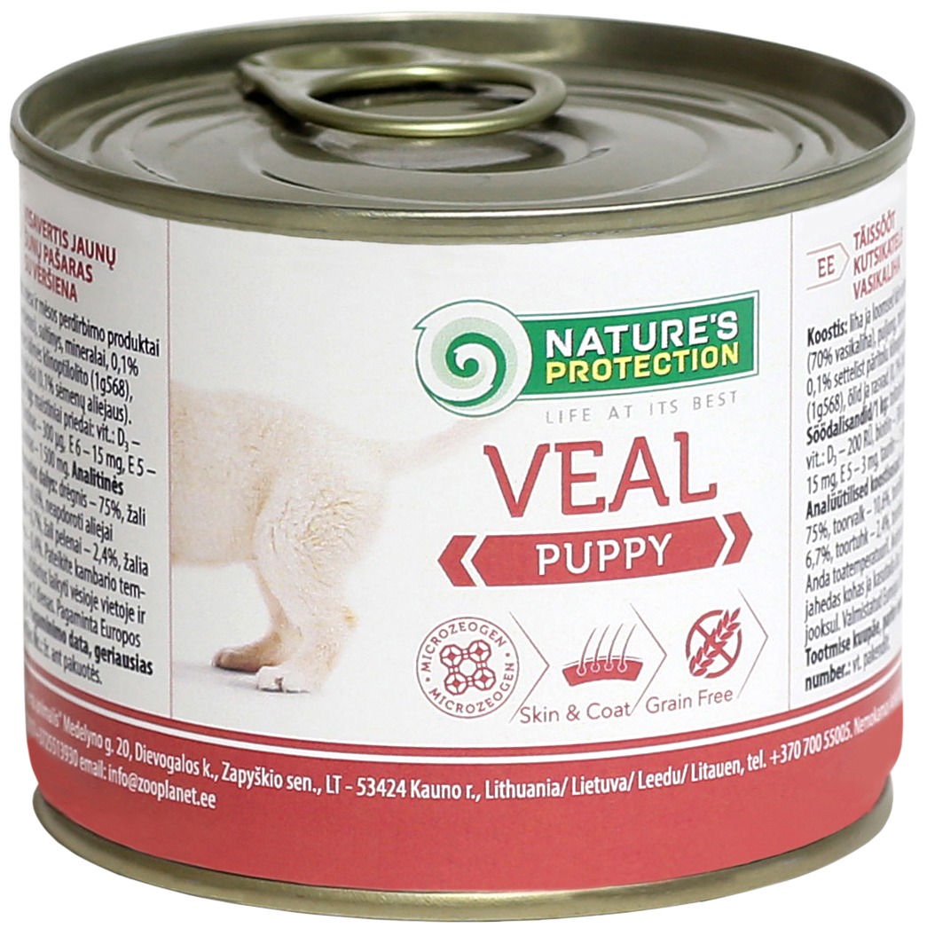 Вологий корм Natures Protection Puppy Veal для цуценят з телятиною 200 г
