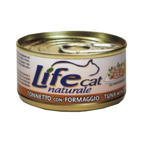Вологий корм LifeCat Tuna with Cheese для котів тунець з сиром 85г