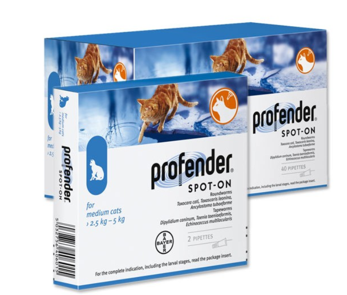 Bayer Profender - антигельминтик Байер Профендер для кошек на вес 2,5-5 кг, 1 пипетка