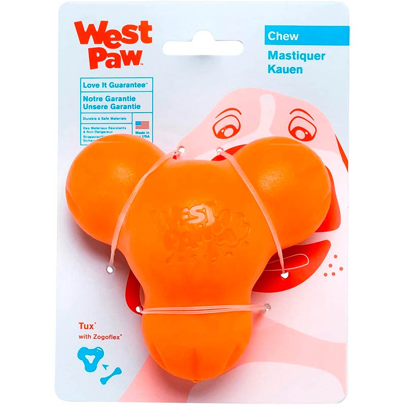 Іграшка West Paw Tux Treat Toy для собак Вест Пав для ласощів Тукс помаранчева 13см