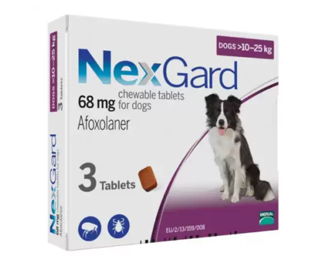 Boehringer Ingelheim NexGard - жевательные таблетки НексГард против блох и клещей на вес 10 - 25 кг, 1 табл.