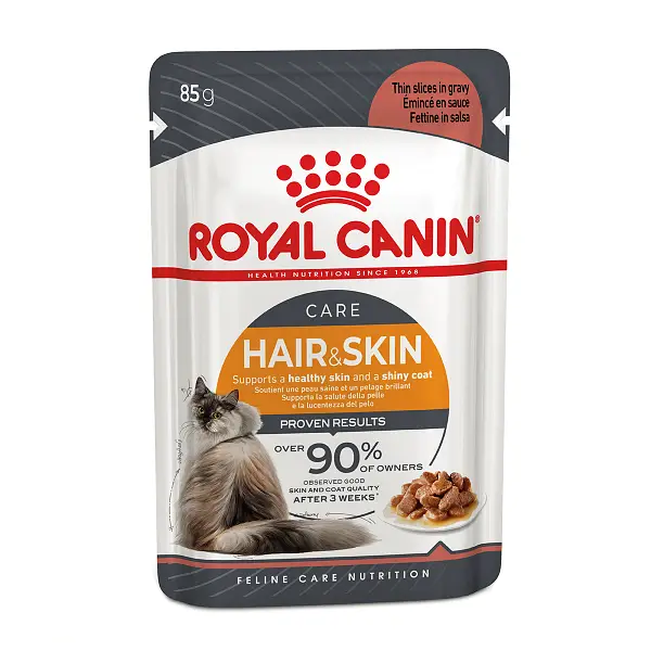 Вологий корм Royal Canin HAIR&SKIN CARE IN GRAVY для котів для шкіри та шерсті в соусі 85г