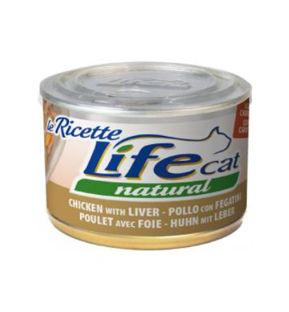 Вологий корм LifeCat le Ricettе Chicken fillet with liver and carrots для котів 150г
