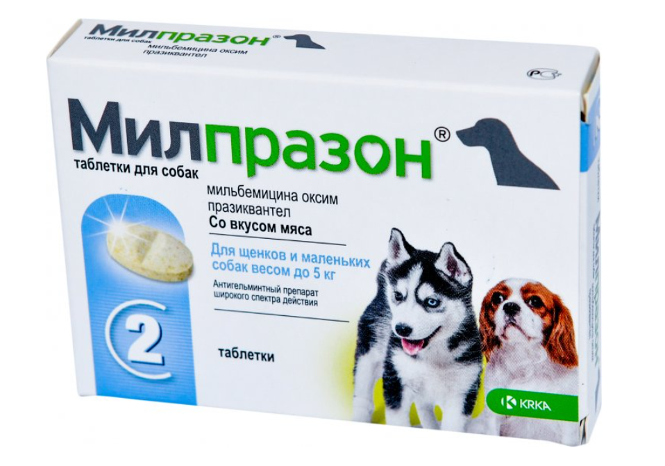 KRKA Milprazon - препарат против глистов Милпразон для собак и щенков, 1 табл.