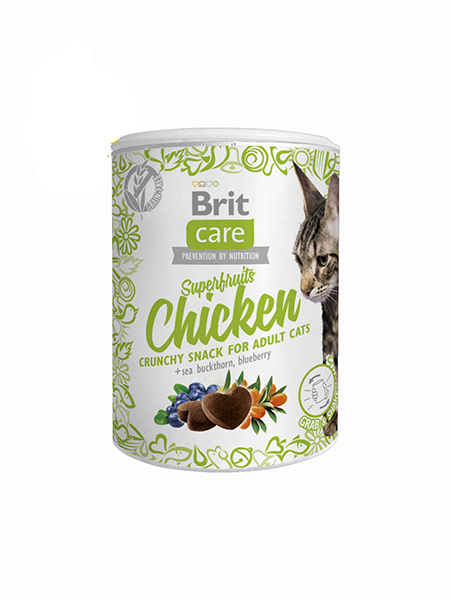 Ласощі Brit Care Cat Snack Superfruits Chicken для котів з куркою та суперфруктами 100г