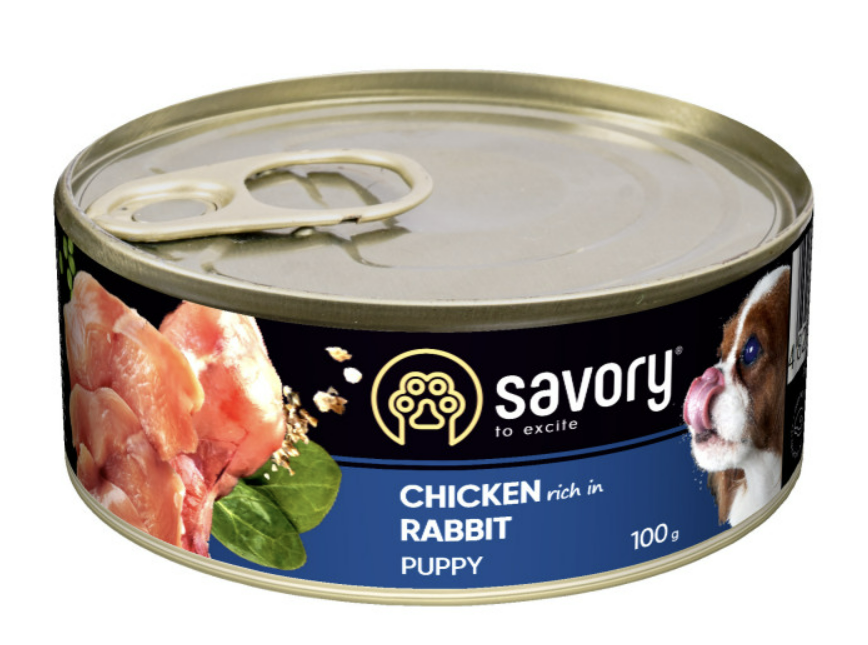 Вологий корм Savory Puppy Chicken and Rabbit для цуценят всіх порід 100г