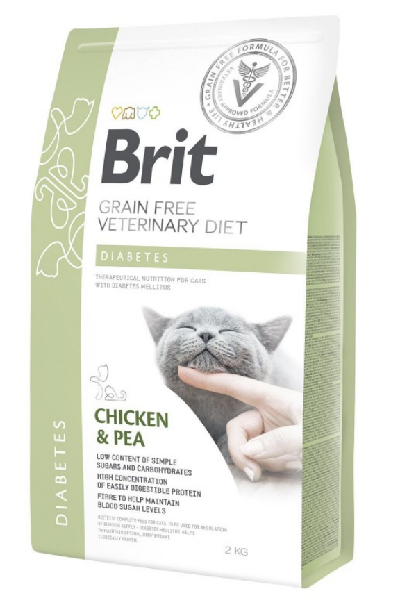 Сухий корм Brit GF Veterinary Diet Cat Diabets для котів з цукровим діабетом 2кг