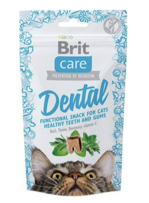 Смаколики Brit Care Cat Snack Dental для котів з індичкою для підтримки здоров'я зубів та ясен
