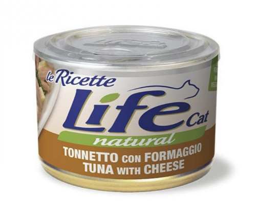 Влажный корм LifeCat Le Ricette Tuna with Cheese для кошек тунец с сыром 150г