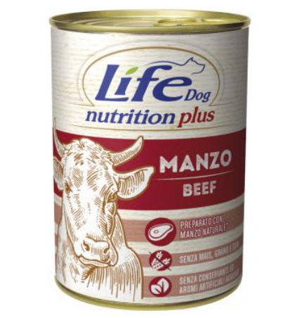 Вологий корм LifeDog Nutrition Plus Adult Beef для собак ЛайфДог з яловичиною 400г