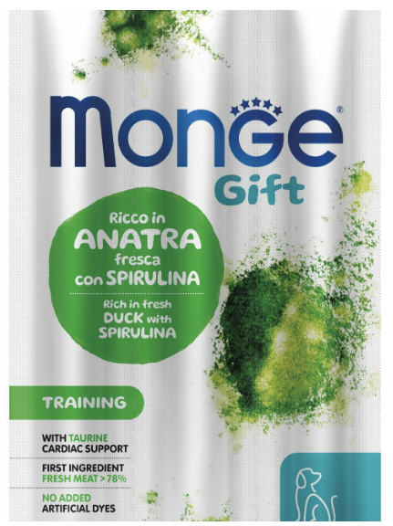 Смаколики Monge Gift Dog Training для собак качка зі спіруліною 45г