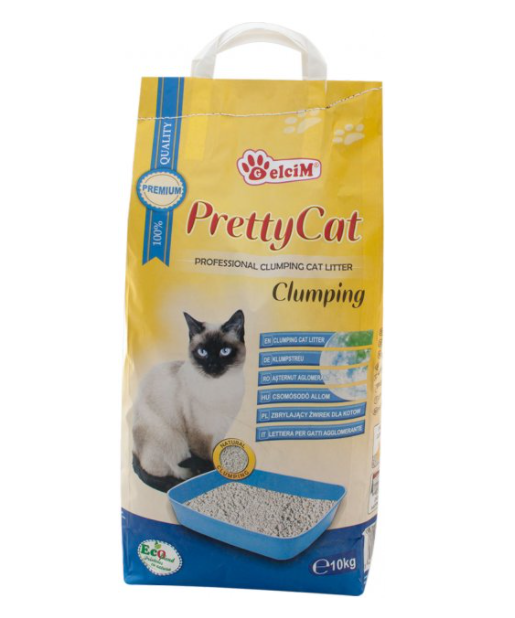 Pretty Cat Classic Наполнитель для кошачьего туалета Прэтти Кэт Классик бентонитовый комкующий без аромата, 10 кг