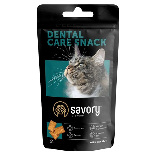 Ласощі Savory Cats Snacks Dental Care для котів для здоров'я зубів 60г