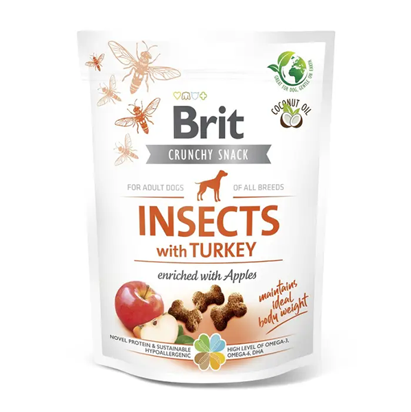 Ласощі Brit Care Dog Crunchy Cracker Insect and Turkey для собак крекер з комахами та індичкою 200г