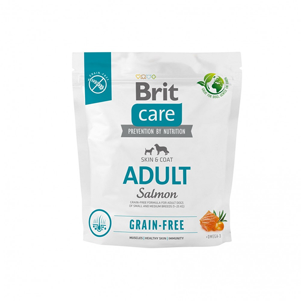 Сухий корм Brit Care Dog Grain free Adult Salmon для собак малих і середніх порід беззерновий з лососем 1кг