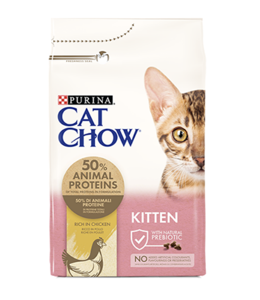 Сухий корм Cat Chow Kitten with chicken для кошенят та годуючих кішок з куркою 400г