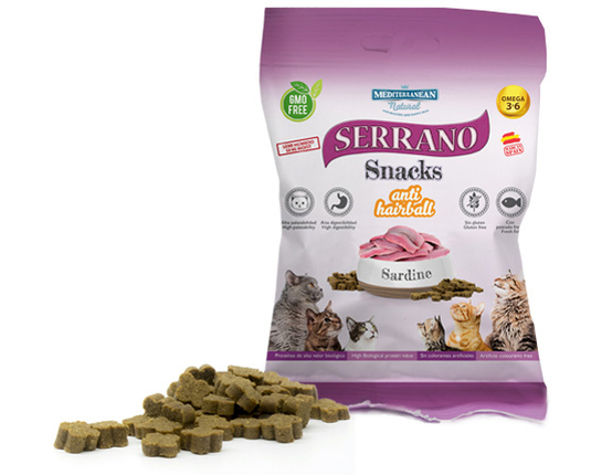 Serrano Snacks Cat Anti Hairball Sardine - лакомство Серано с сардиной для кота 50 г