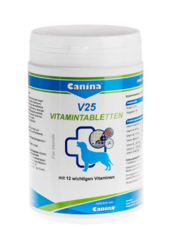 Canina V25 Vitamintabletten - Витаминный комплекс Канина для щенков и собак, 200 г/60 табл