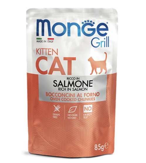 Влажный корм Monge Cat Grill Kitten для котят с лососем 85г