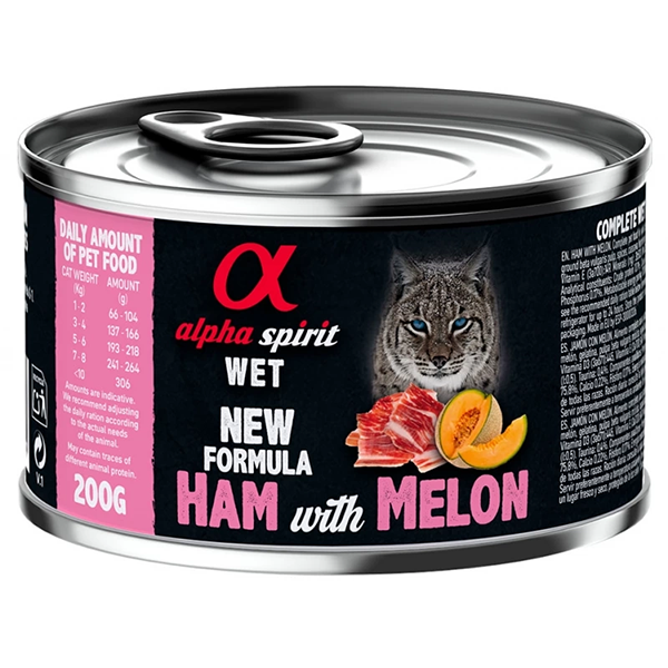 Вологий корм Alpha Spirit Cat Ham with Melon для котів Альфа Спіріт свинина з динею 200г