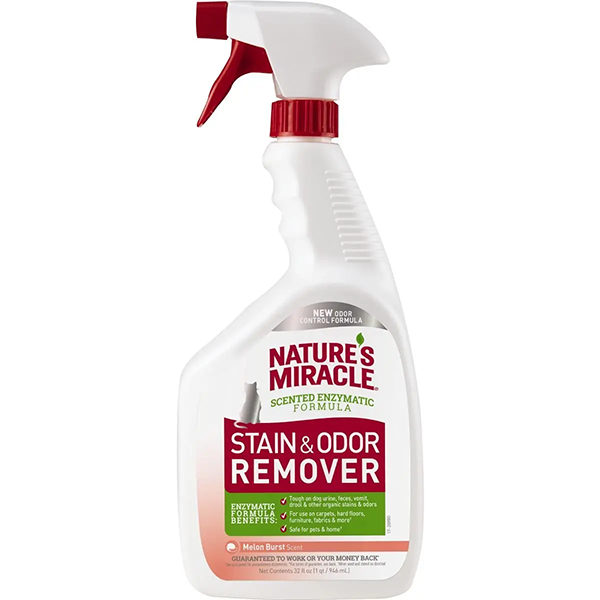 Засіб Natures Miracle Cat Stain&Odor Remover Spray Melon 8in1 для котів Знищувач запаху та плям 8в1 Нейчерс Міракл з ароматом дині 946мл