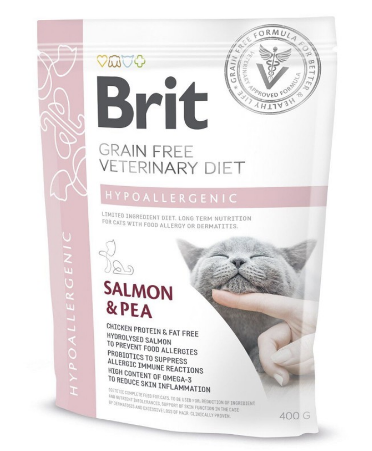 Сухий корм Brit GF Veterinary Diet Cat Hypoallergenic для котів з алергією 400г