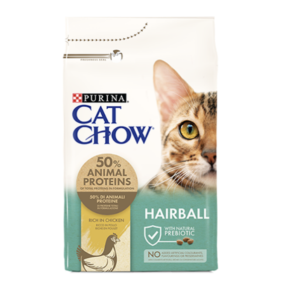 Сухий корм Cat Chow Hairball Controll для котів попередження утворення грудок шерсті у шлунку 1,5кг