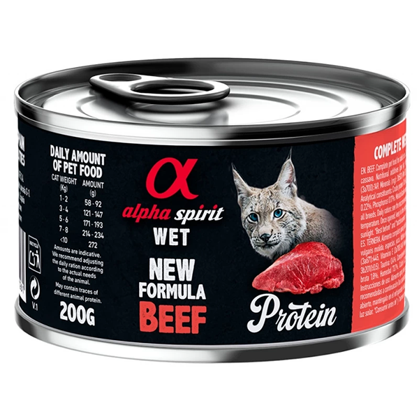 Вологий корм Alpha Spirit Beef for Adult Cat для котів Альфа Спіріт з яловичиною 200г
