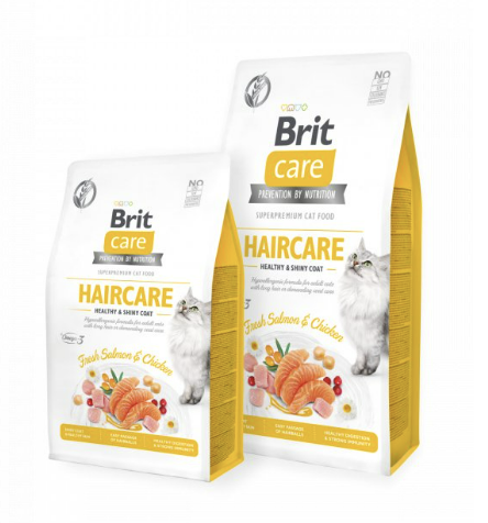 Сухий корм Brit Care Cat Grain Free Haircare Healthy & Shiny Coat для котів виведення шерсті 7кг
