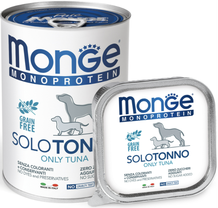 Вологий корм Monge Dog Solo Monoprotein для собак з тунцем 400г