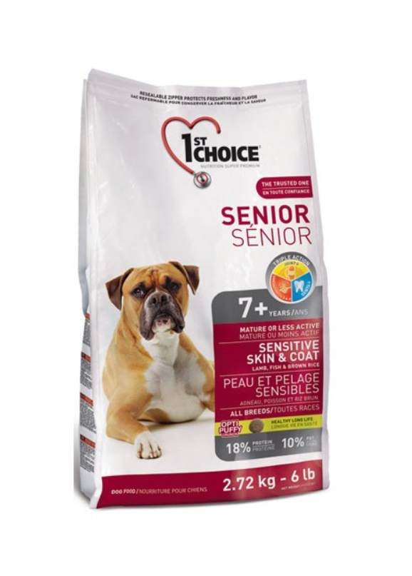 Сухий корм 1-st Choice Senior All Breeds для собак похилого віку з чутливою шкірою 2,72кг