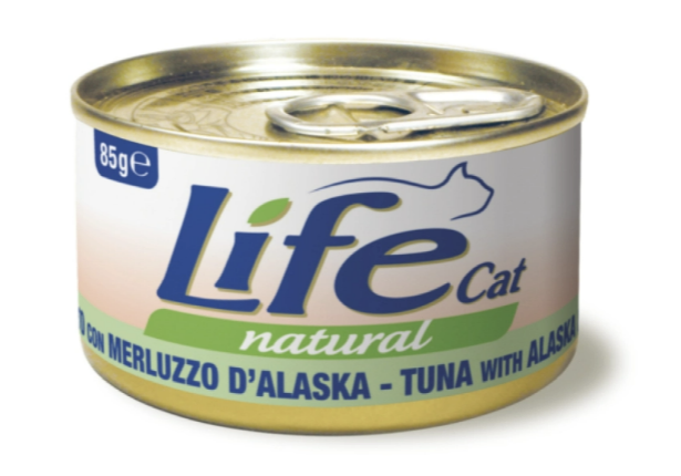 Вологий корм LifeCat Tuna with Alaska для котів тунець з тріскою 85г