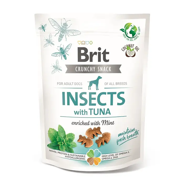 Ласощі Brit Care Dog Crunchy Cracker Insect and Tuna для собак крекер з комахами та тунцем 200г